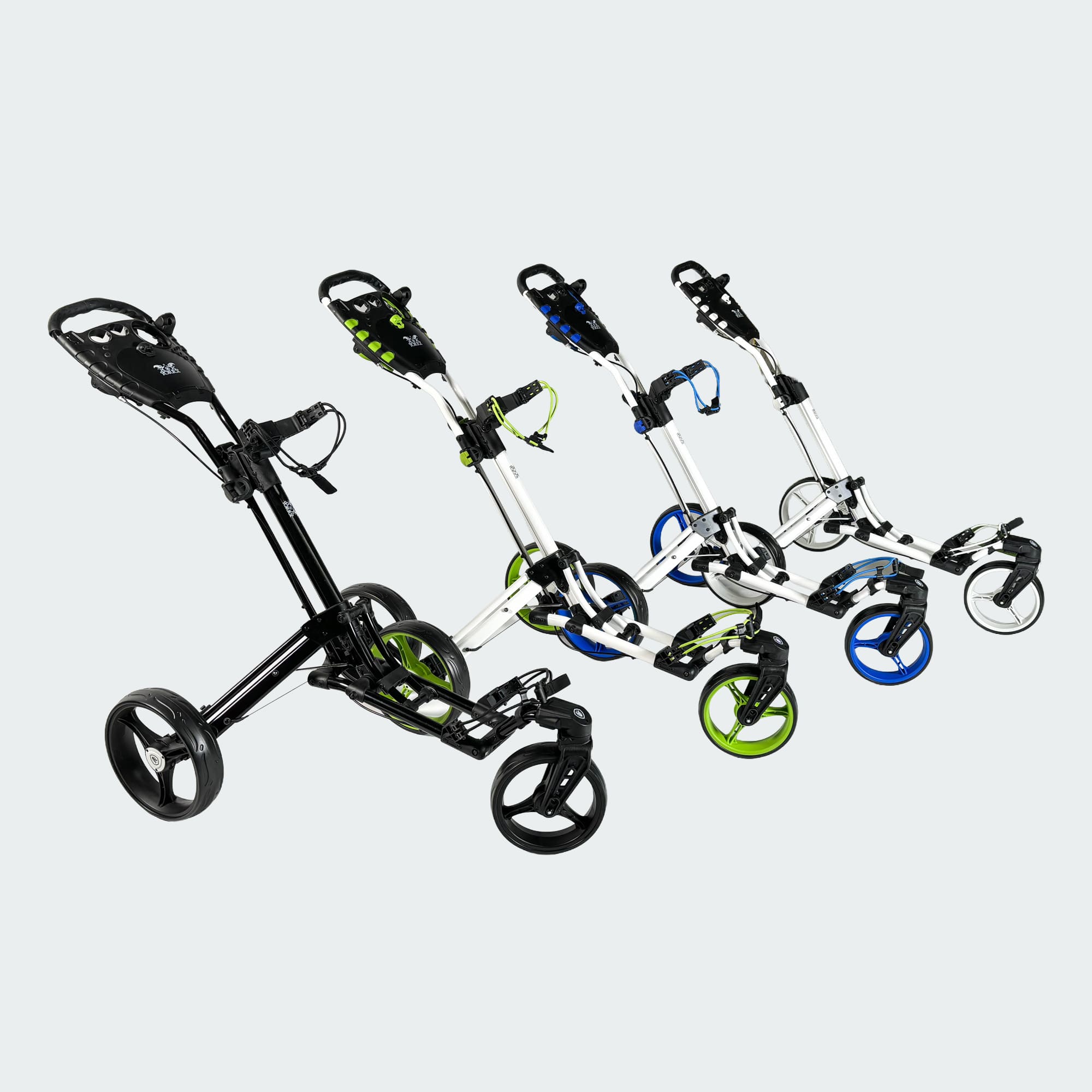 Golftrolley SL Pro 7 Plus, Golfwagen mit innovativem 360° Spin Vorderrad, Aktion: inkl. Regenschirmhalter & Tees – Bild 2